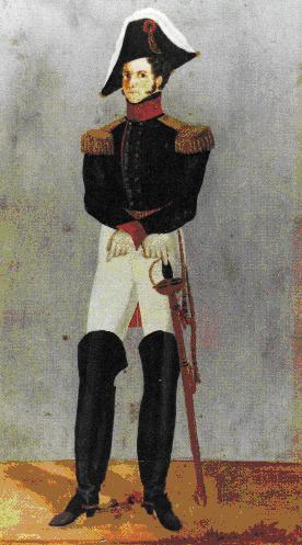 Aquarell: 'Chargierter der Lusatia in Uniform' 1825, August Richter Lusatiae